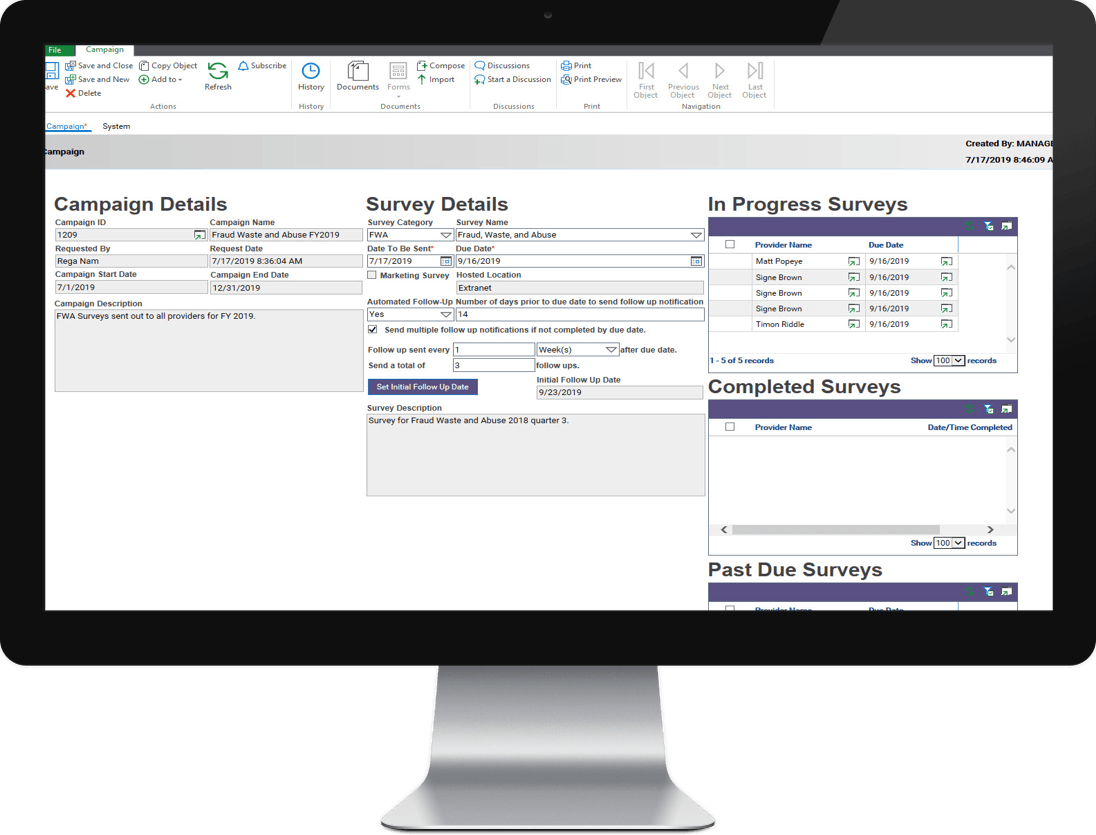 Kiriworks Provider Outreach library of form templates