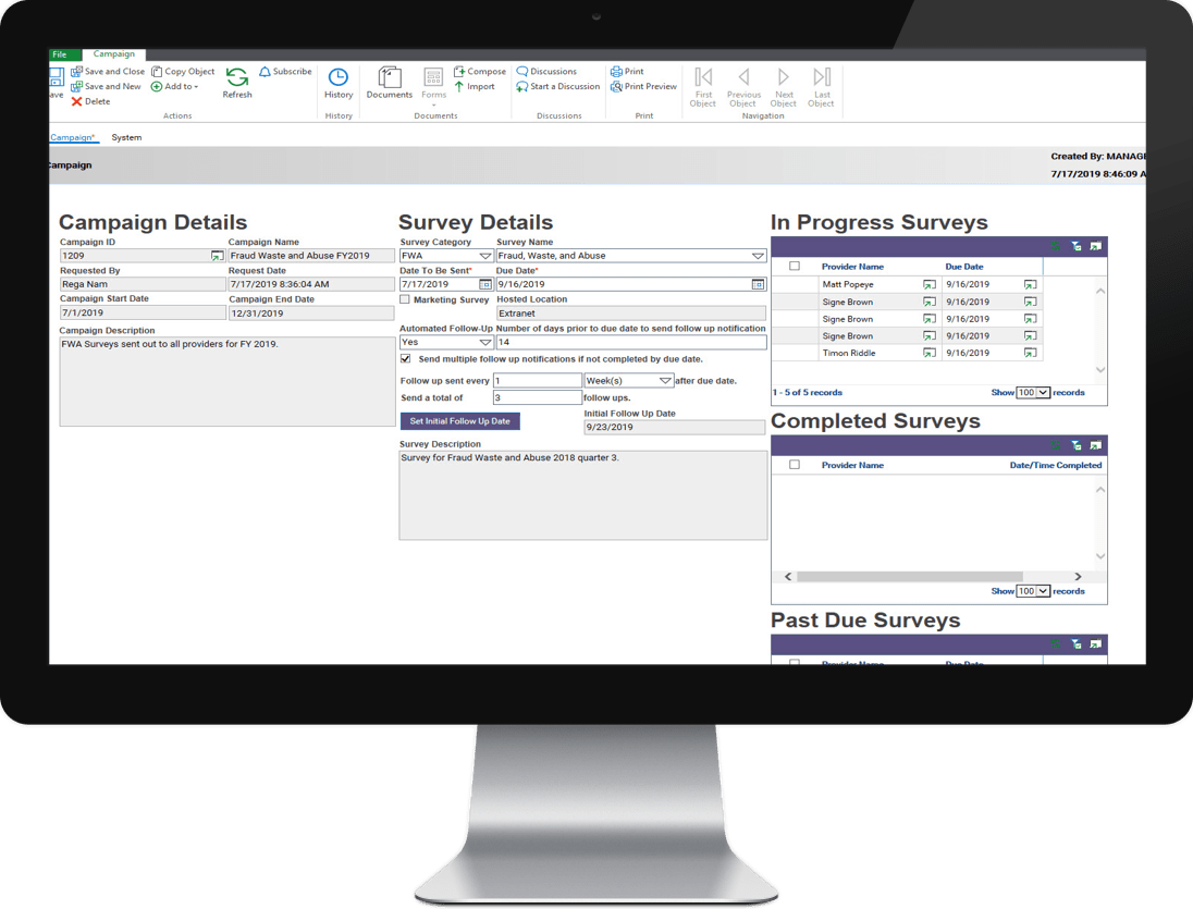 Kiriworks Provider Outreach campaign creation example